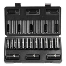 VEVOR Impact Sockets Set 15pcs 6-Point 3 8in Drive Bit Ratchet Tool Kit Case