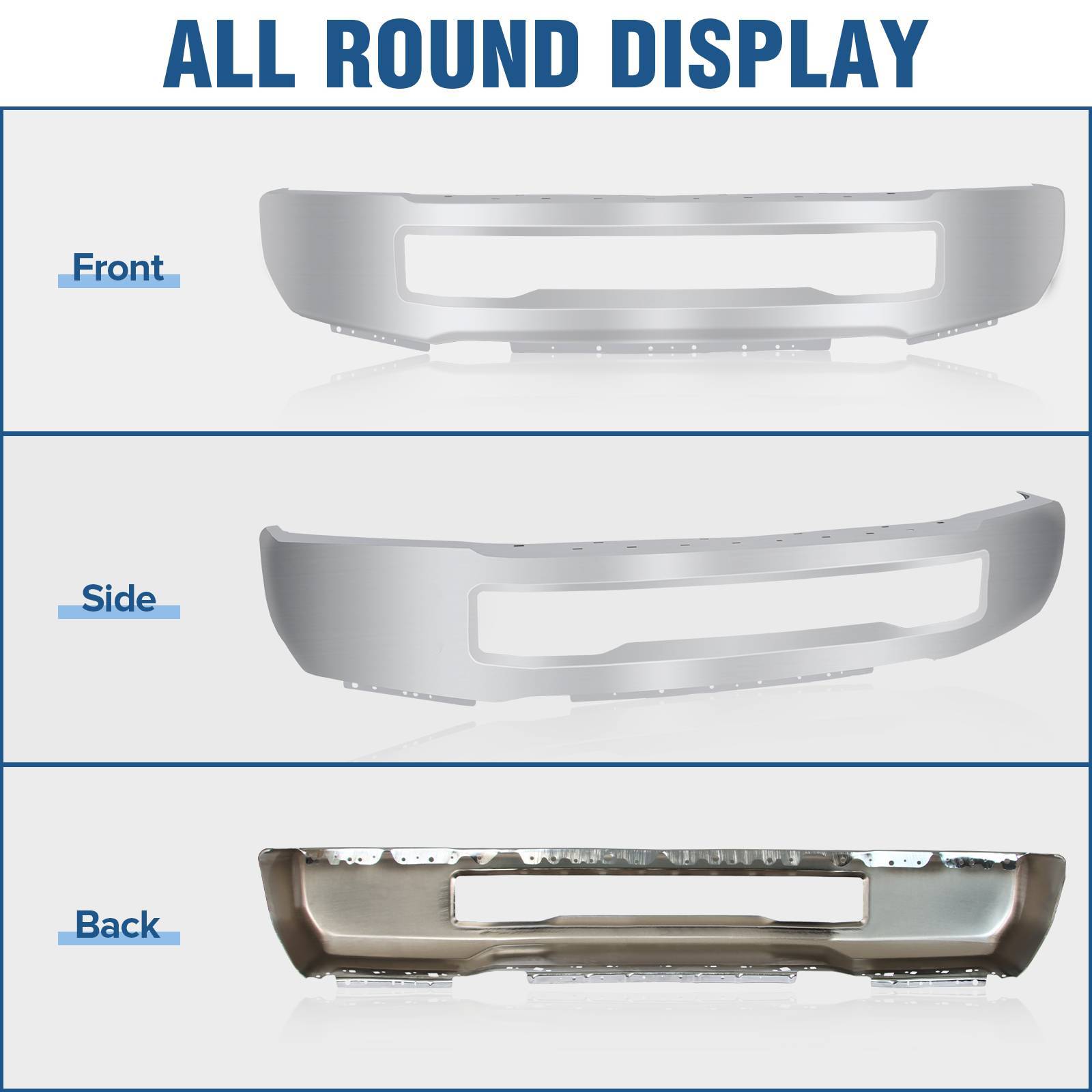 Chrome Steel Front Bumper Face Bar For 2017-2019 Ford F-250 F-350 Super Duty - Image 8