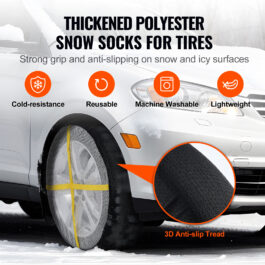 VEVOR 2PCS Thickened Snow Socks For Tires Snow Traction Tire Cover-Extra Large