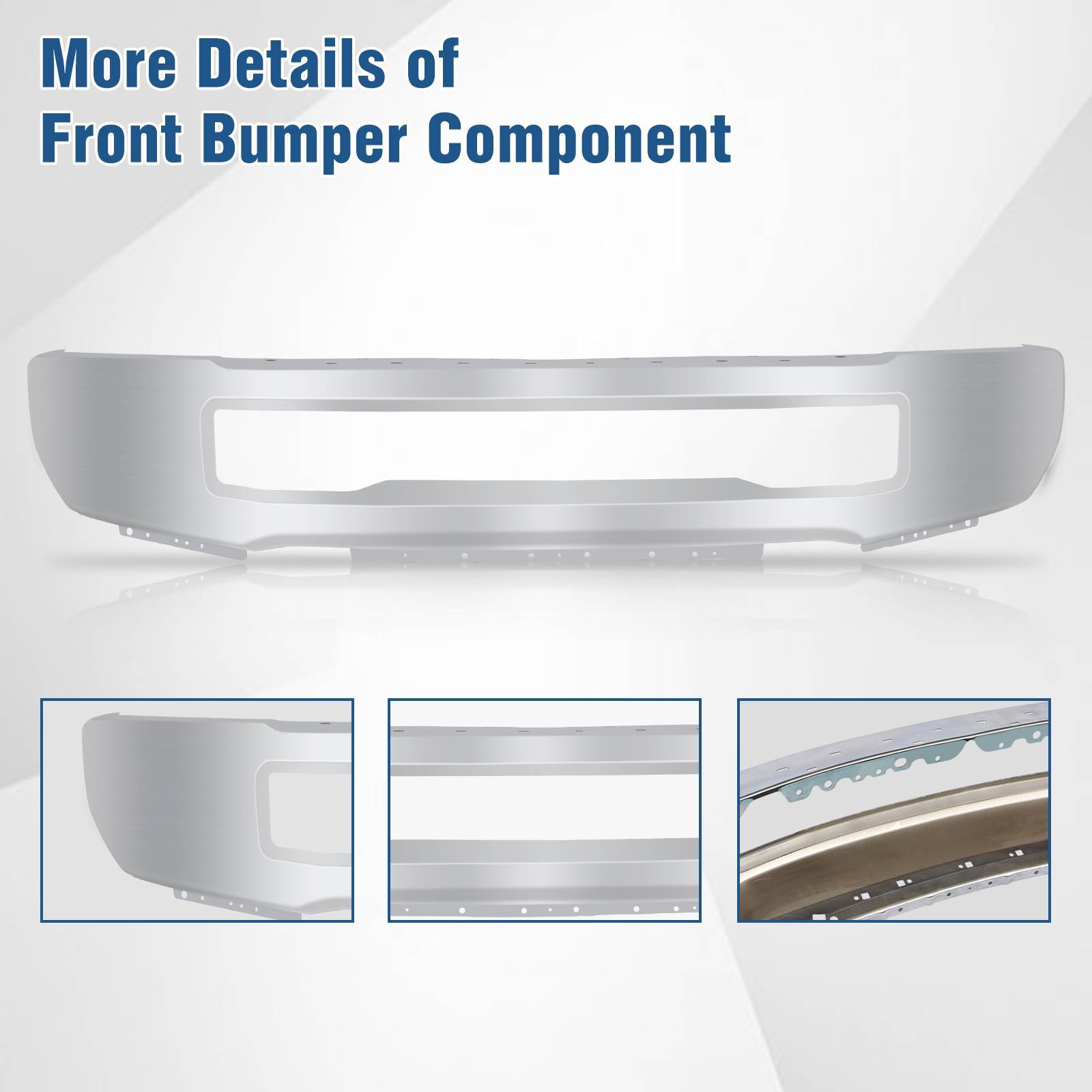 Chrome Steel Front Bumper Face Bar For 2017-2019 Ford F-250 F-350 Super Duty - Image 4