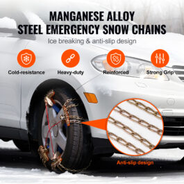 VEVOR 16 PCS Snow Chains Tire Width 8 8.8 In 205 225 Mm For Car Pickup SUV Truck