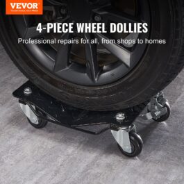 VEVOR Wheel Dolly, 6000 Lbs 2722 Kg Car Moving Dolly, Wheel Dolly Car Tire Stake Set Of 4 Piece, Heavy-duty Car Tire Dolly Cart Moving Cars, Trucks, Trailers, Motorcycles, And Boats