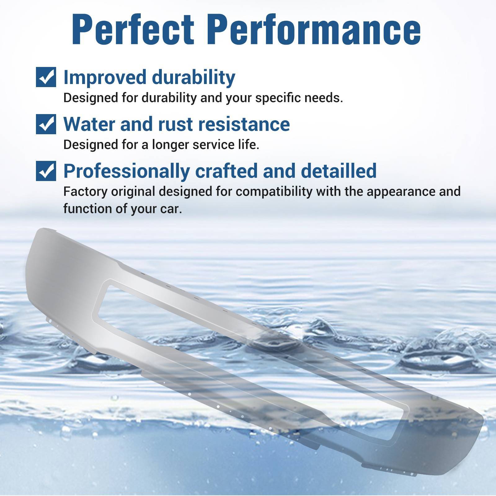 Chrome Steel Front Bumper Face Bar For 2017-2019 Ford F-250 F-350 Super Duty - Image 7