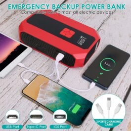 1Pc Portable Car Jump Starter Air Compressor 1500A 400PSI Car Battery Charger Power Bank LED Flashlight Digital Tire Inflator