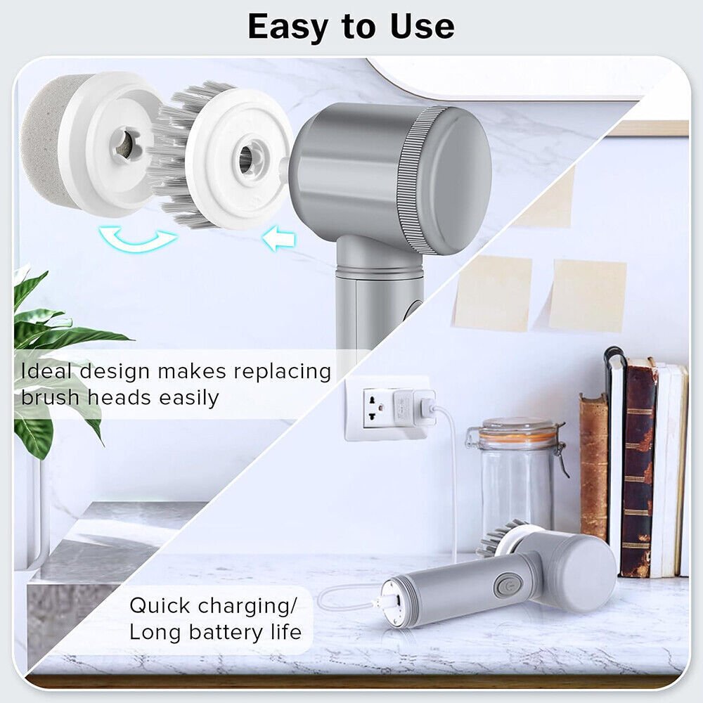 Electric Cordless Cleaning Brush Spin Scrubber Turbo Scrub Cleaner - Image 7