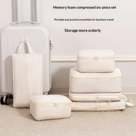 Compressible Travel Storage Bags Set – 6-Piece Luggage Organizers For Compartmentalized Packing Cubes