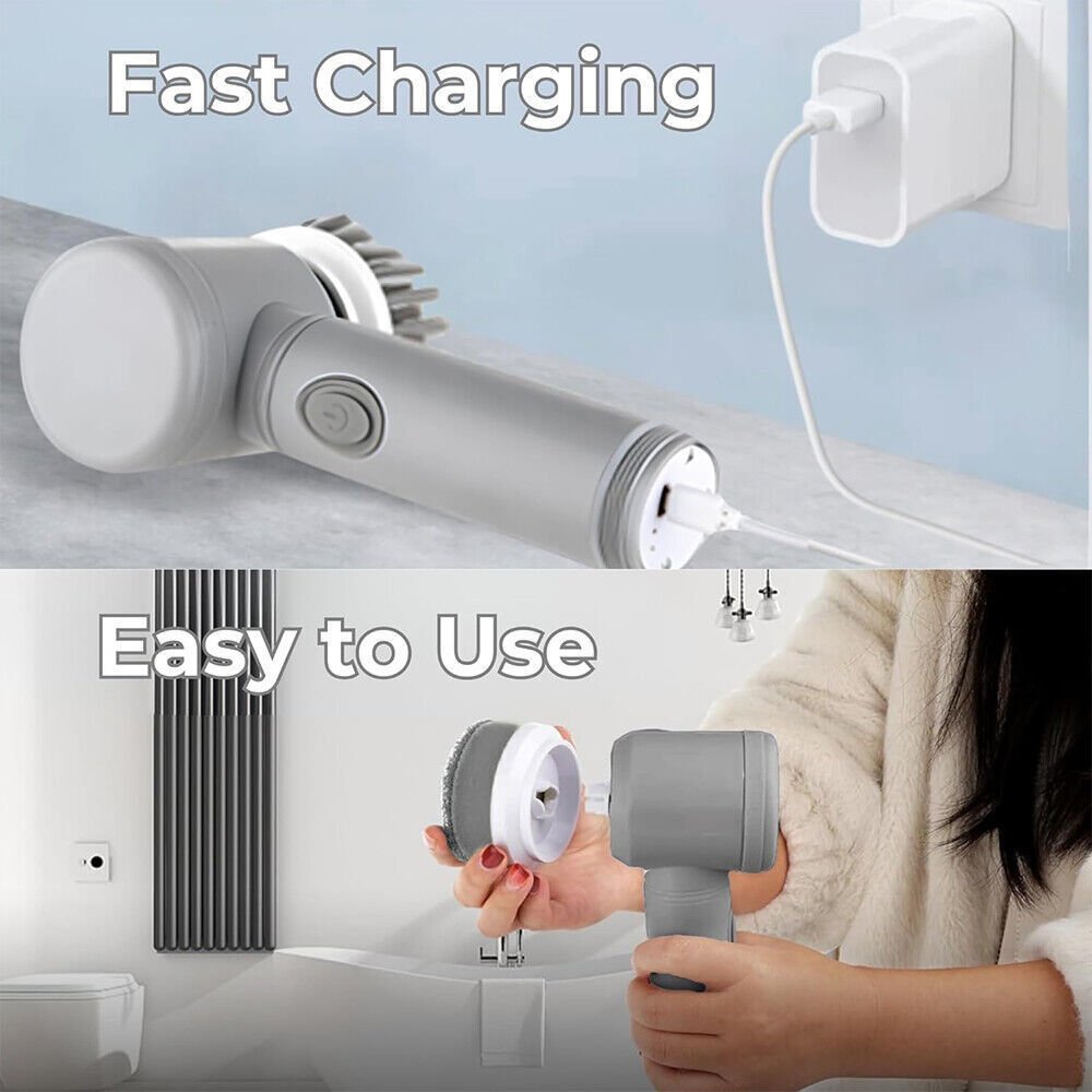 Electric Cordless Cleaning Brush Spin Scrubber Turbo Scrub Cleaner - Image 9