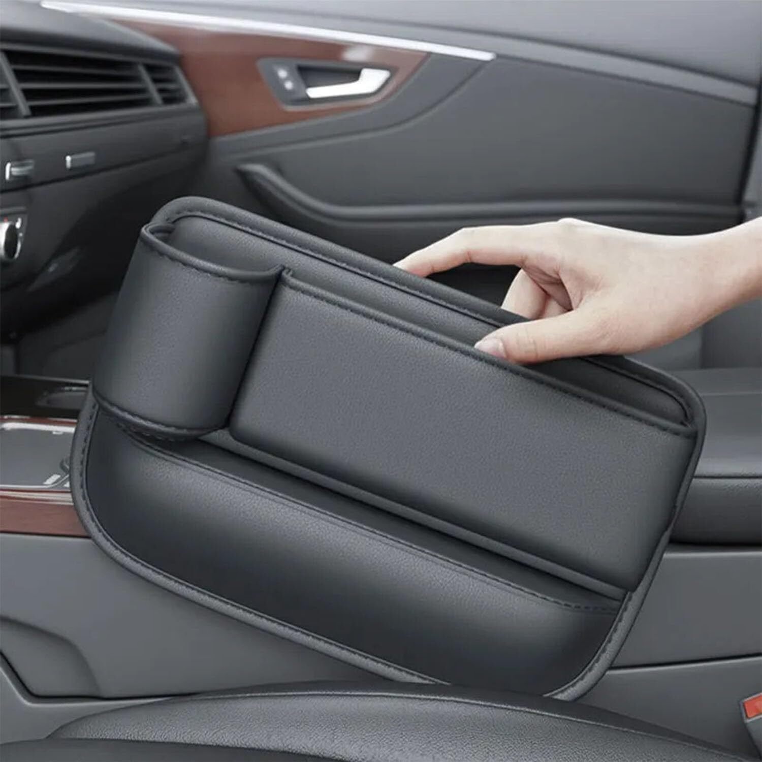 Car Seat Storage Box With Cup Holder, Seat Gap Storage Box, Cup Holder Gap Bag For Car, Adjustable Car Seat Storage Box - Image 3