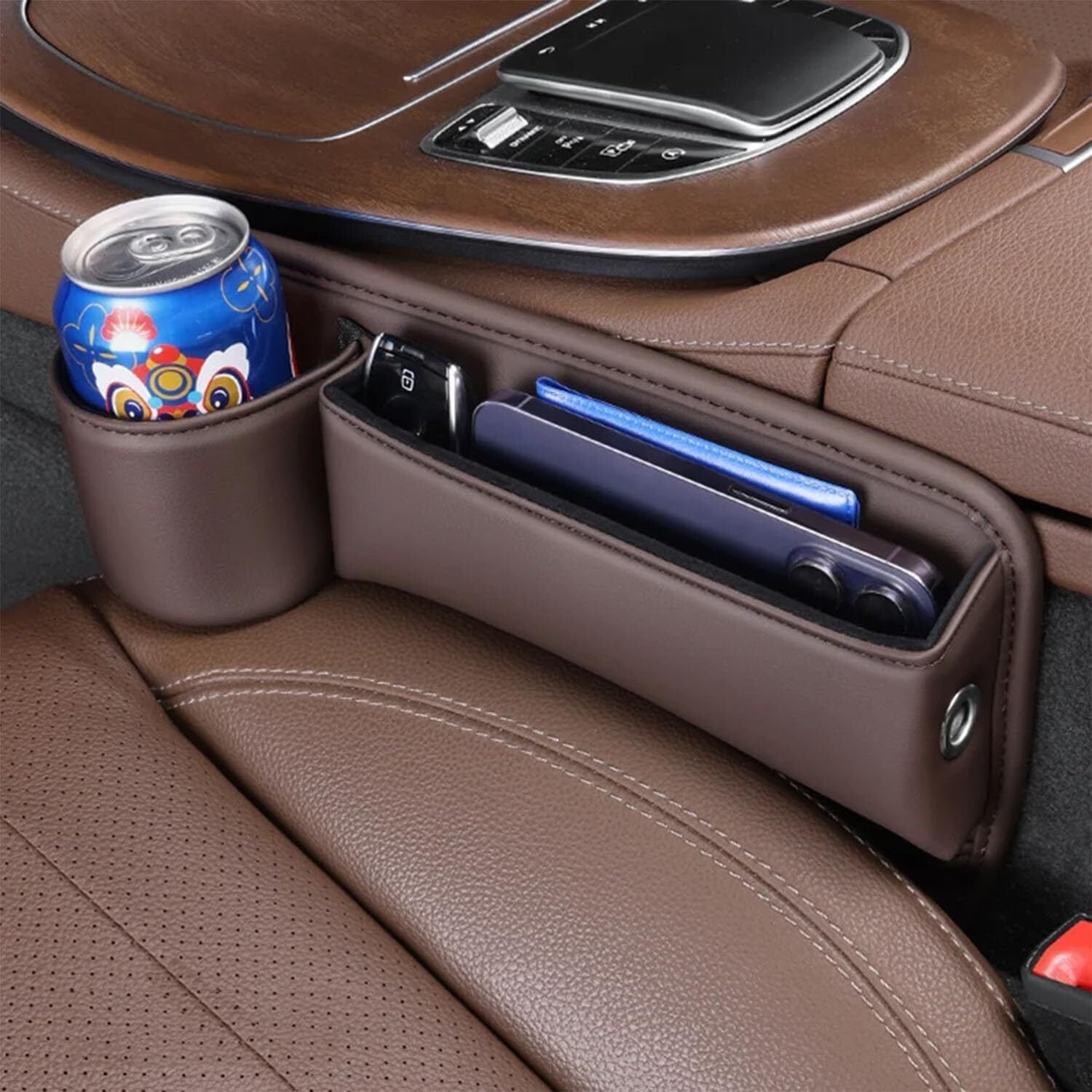 Car Seat Storage Box With Cup Holder, Seat Gap Storage Box, Cup Holder Gap Bag For Car, Adjustable Car Seat Storage Box - Image 5