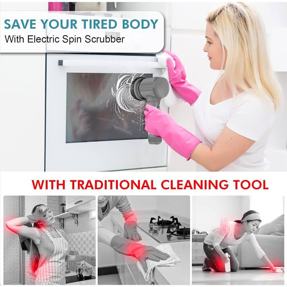 Electric Cordless Cleaning Brush Spin Scrubber Turbo Scrub Cleaner - Image 5