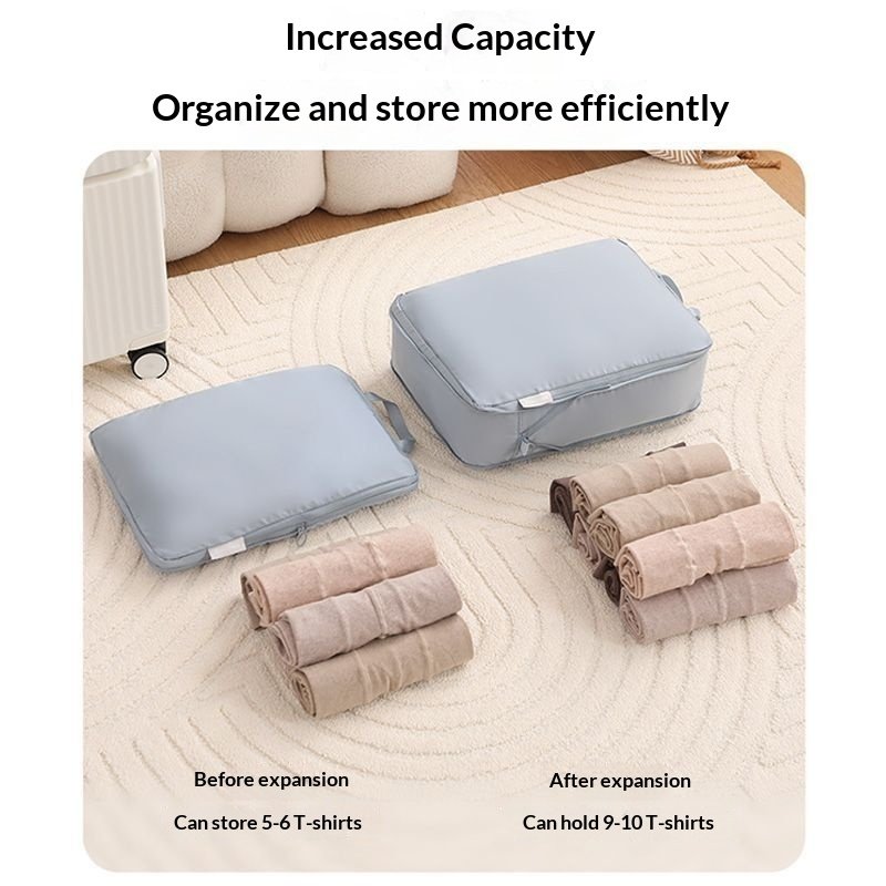 Compressible Travel Storage Bags Set - 6-Piece Luggage Organizers For Compartmentalized Packing Cubes - Image 10