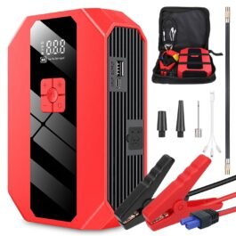 1Pc Portable Car Jump Starter Air Compressor 1500A 400PSI Car Battery Charger Power Bank LED Flashlight Digital Tire Inflator
