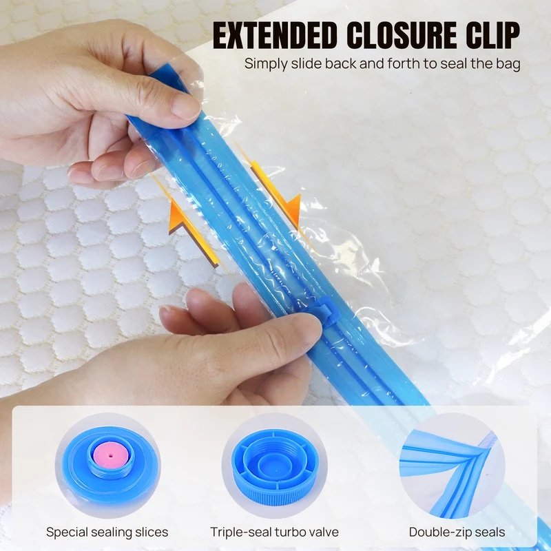 Clothes Storage Bag,12 Vacuum Bags, Multi-Purpose Plastic Bag, For Clothes, Bedding, Dormitories - Image 5