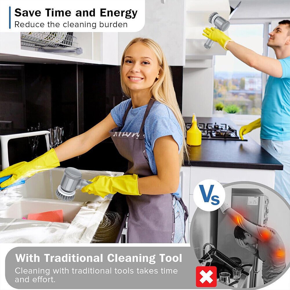 Electric Cordless Cleaning Brush Spin Scrubber Turbo Scrub Cleaner - Image 10