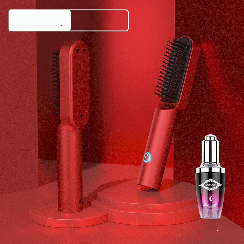 Portable Hot Air Comb Professional Hair Dryer Brush 2 In1 Mini Hair Straightener Curler - Image 5