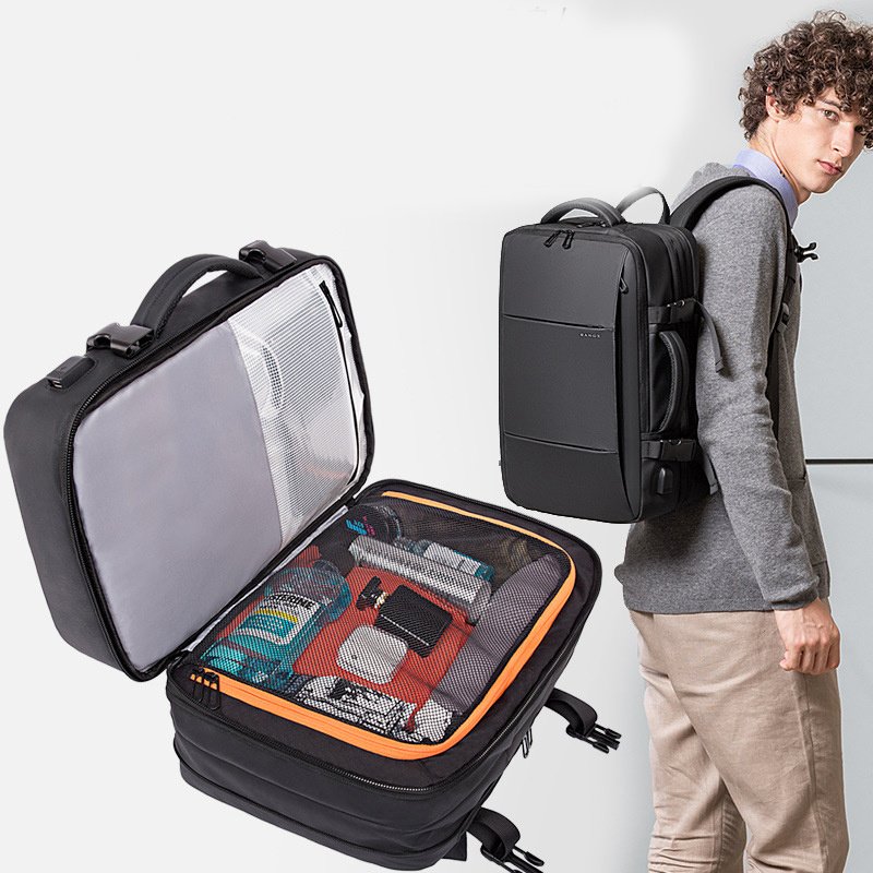 Foldable Large Capacity Business Backpack Men's Travel Bag Waterproof Backpack - Image 7