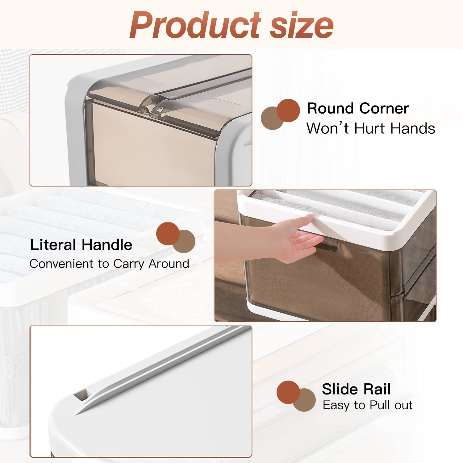 3 Pack Foldable Storage Bin With Lid Stackable Plastic Closet Organizer - Image 8