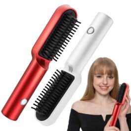 Portable Hot Air Comb Professional Hair Dryer Brush 2 In1 Mini Hair Straightener Curler