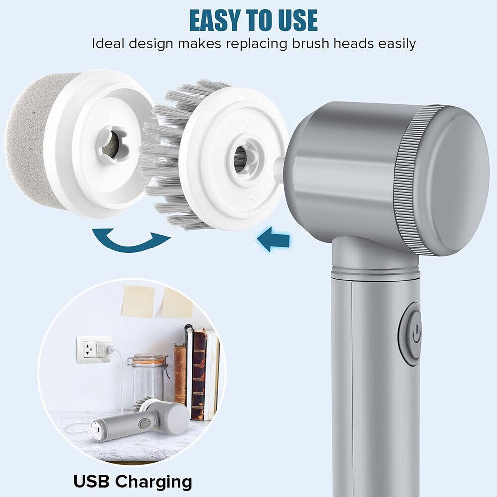 Electric Cordless Cleaning Brush Spin Scrubber Turbo Scrub Cleaner - Image 3