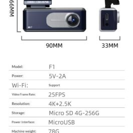 Dual-camera High-definition 4K Car Dashcam With Recording Function