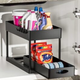 Pull-out Double-Layer Sink Countertop Organizer Storage Rack