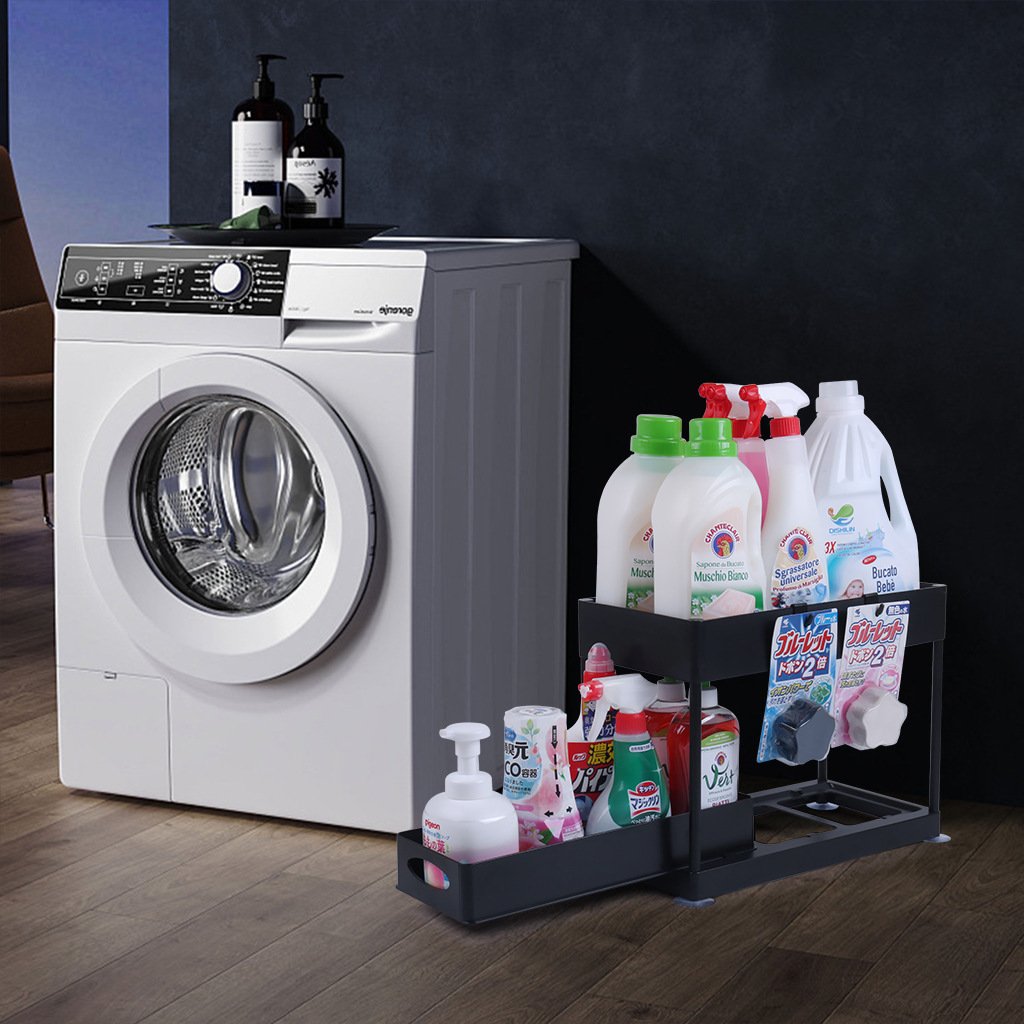 Pull-out Double-Layer Sink Countertop Organizer Storage Rack - Image 2