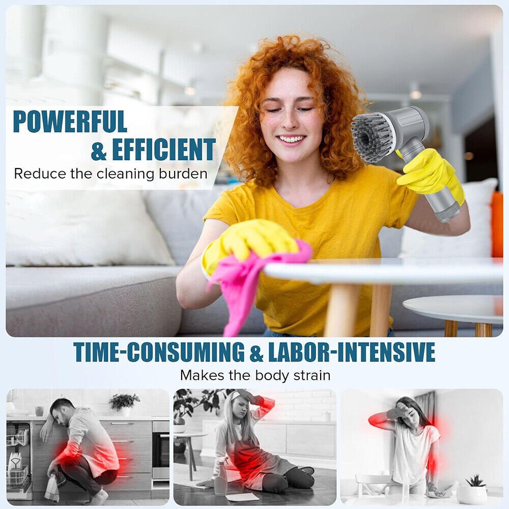 Electric Cordless Cleaning Brush Spin Scrubber Turbo Scrub Cleaner - Image 6