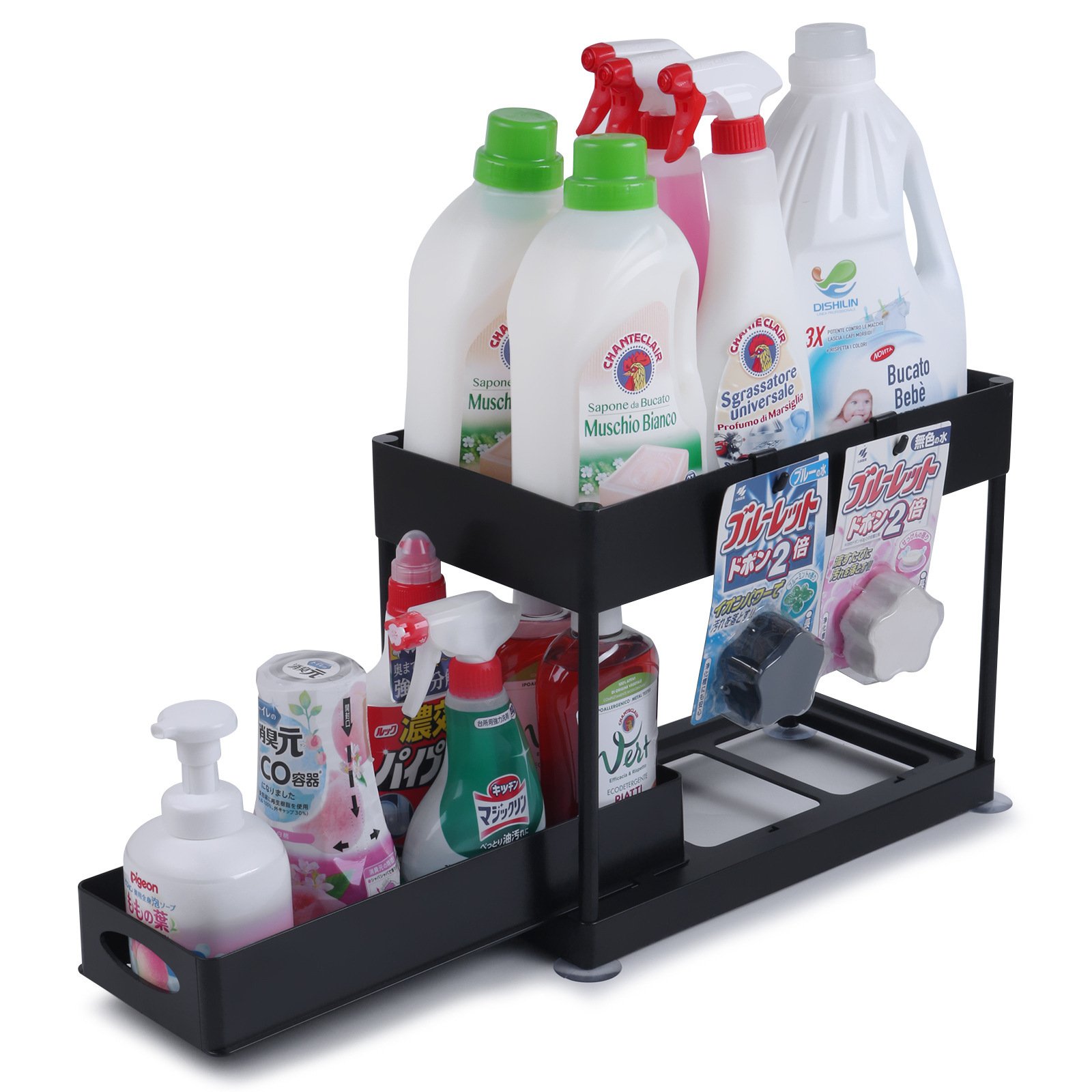 Pull-out Double-Layer Sink Countertop Organizer Storage Rack - Image 4