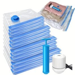 Clothes Storage Bag,12 Vacuum Bags, Multi-Purpose Plastic Bag, For Clothes, Bedding, Dormitories